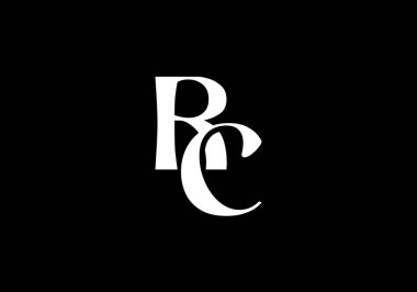 İlk Monogram Harf R C Logo Tasarım Vektör Şablonu. R C Harf Logosu Tasarımı