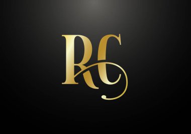 İlk Monogram Harf R C Logo Tasarım Vektör Şablonu. R C Harf Logosu Tasarımı
