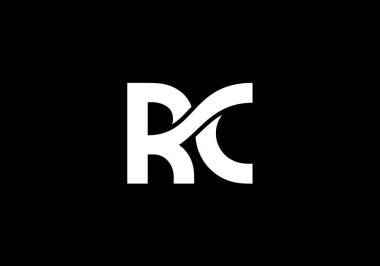 İlk Monogram Harf R C Logo Tasarım Vektör Şablonu. R C Harf Logosu Tasarımı