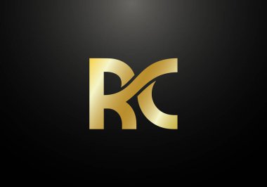 İlk Monogram Harf R C Logo Tasarım Vektör Şablonu. R C Harf Logosu Tasarımı