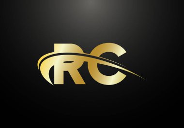 İlk Monogram Harf R C Logo Tasarım Vektör Şablonu. R C Harf Logosu Tasarımı