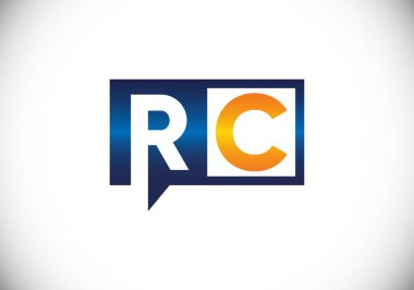 İlk Monogram Harf R C Logo Tasarım Vektör Şablonu. R C Harf Logosu Tasarımı