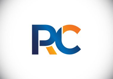 İlk Monogram Harf R C Logo Tasarım Vektör Şablonu. R C Harf Logosu Tasarımı