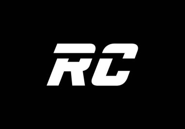 İlk Monogram Harf R C Logo Tasarım Vektör Şablonu. R C Harf Logosu Tasarımı
