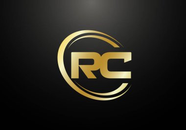 İlk Monogram Harf R C Logo Tasarım Vektör Şablonu. R C Harf Logosu Tasarımı