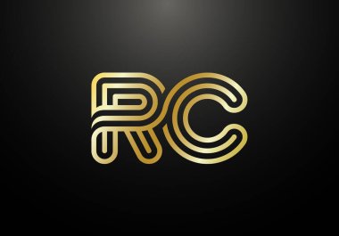 İlk Monogram Harf R C Logo Tasarım Vektör Şablonu. R C Harf Logosu Tasarımı
