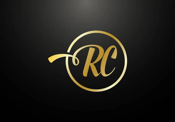 初始单字Rc标志设计矢量模板 Rc字母标志设计 — 图库矢量图片