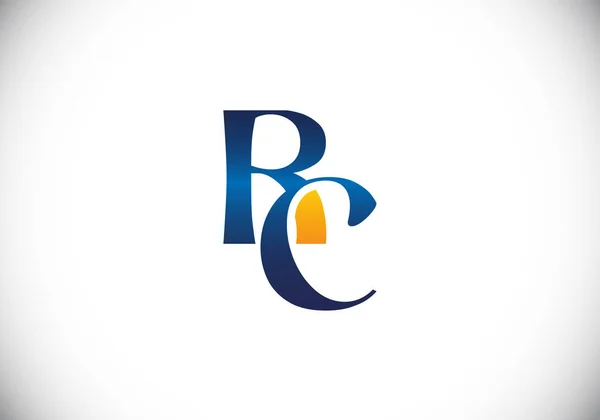 初期のモノグラム文字R Cロゴデザインベクトルテンプレート Cレターロゴデザイン — ストックベクタ
