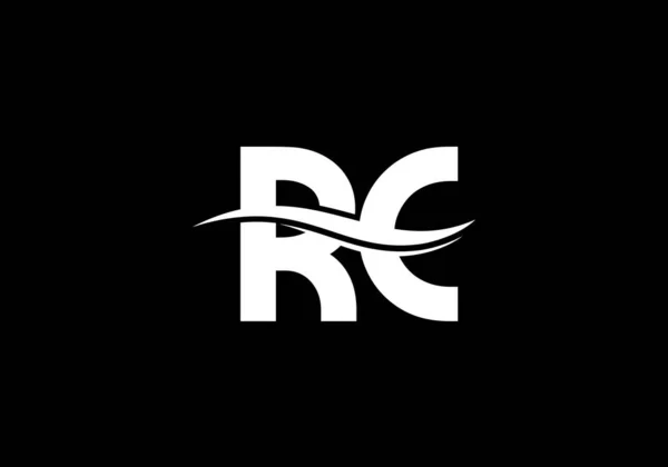 初期のモノグラム文字R Cロゴデザインベクトルテンプレート Cレターロゴデザイン — ストックベクタ