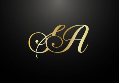 Baş Monogram S A Logo Tasarım Vektör Şablonu. S A Harf Logosu Tasarımı