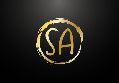 Baş Monogram S A Logo Tasarım Vektör Şablonu. S A Harf Logosu Tasarımı