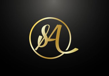 Baş Monogram S A Logo Tasarım Vektör Şablonu. S A Harf Logosu Tasarımı