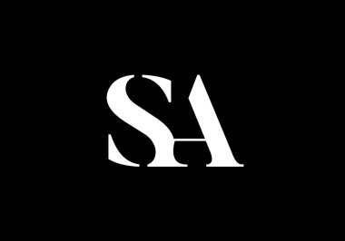 Baş Monogram S A Logo Tasarım Vektör Şablonu. S A Harf Logosu Tasarımı