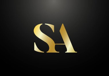 Baş Monogram S A Logo Tasarım Vektör Şablonu. S A Harf Logosu Tasarımı