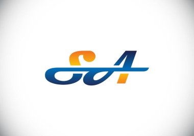Baş Monogram S A Logo Tasarım Vektör Şablonu. S A Harf Logosu Tasarımı