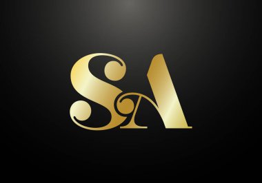 Baş Monogram S A Logo Tasarım Vektör Şablonu. S A Harf Logosu Tasarımı