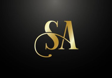 Baş Monogram S A Logo Tasarım Vektör Şablonu. S A Harf Logosu Tasarımı