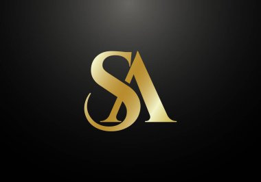 Baş Monogram S A Logo Tasarım Vektör Şablonu. S A Harf Logosu Tasarımı