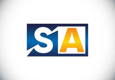 Baş Monogram S A Logo Tasarım Vektör Şablonu. S A Harf Logosu Tasarımı