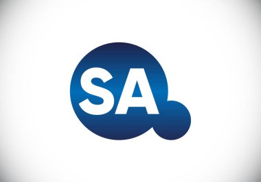 Baş Monogram S A Logo Tasarım Vektör Şablonu. S A Harf Logosu Tasarımı