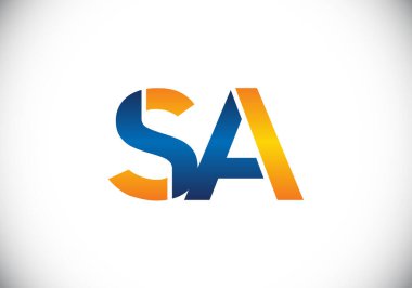 Baş Monogram S A Logo Tasarım Vektör Şablonu. S A Harf Logosu Tasarımı