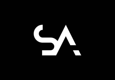 Baş Monogram S A Logo Tasarım Vektör Şablonu. S A Harf Logosu Tasarımı