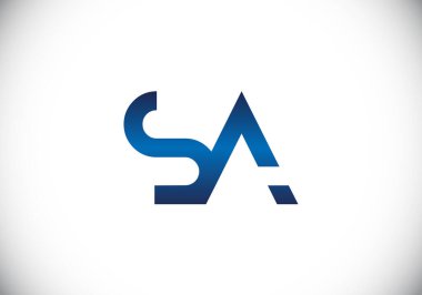 Baş Monogram S A Logo Tasarım Vektör Şablonu. S A Harf Logosu Tasarımı