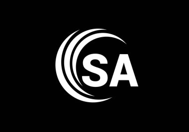Baş Monogram S A Logo Tasarım Vektör Şablonu. S A Harf Logosu Tasarımı