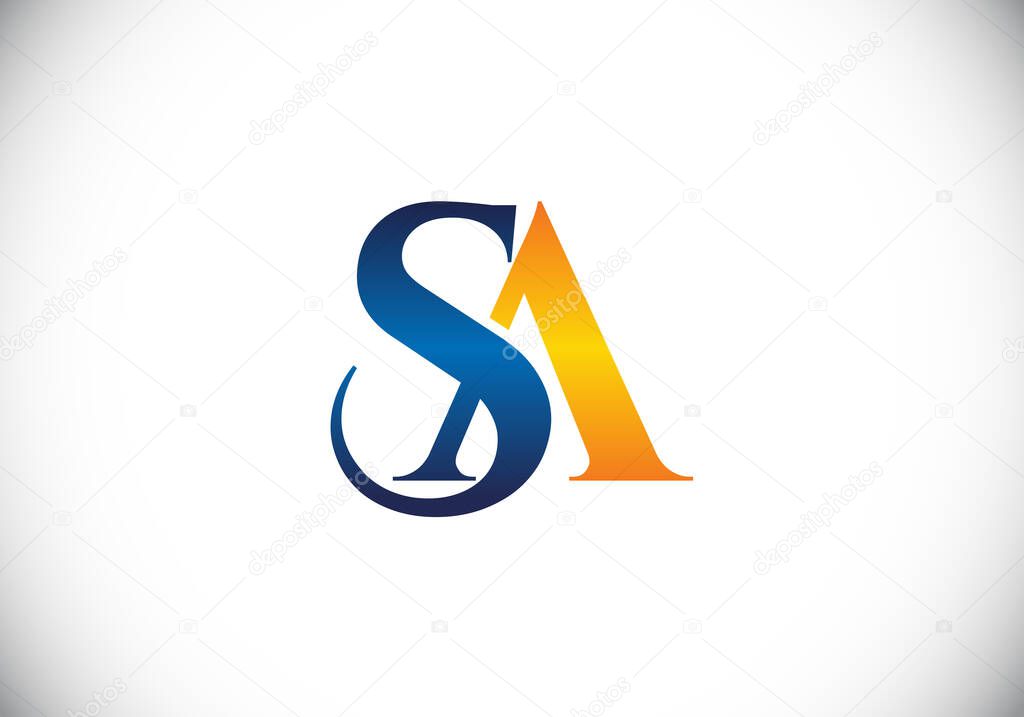 Initial Monogram Letter S A Logo Design Vector Template. S A Letter Logo Design
