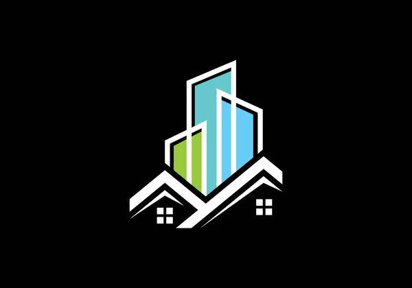 Design Del Logo Vettoriale Immobiliare Design Del Logo Della Costruzione — Vettoriale Stock
