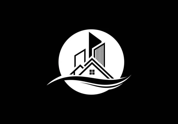 부동산 디자인 디자인 부동산 템플릿 부동산용 Abstract Home Logo — 스톡 벡터