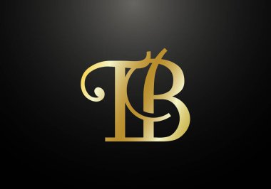 İlk Monogram Harf T B Logo Tasarım Vektör Şablonu. T B Harfi Logo Tasarımı