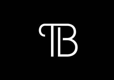 İlk Monogram Harf T B Logo Tasarım Vektör Şablonu. T B Harfi Logo Tasarımı