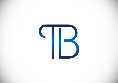 İlk Monogram Harf T B Logo Tasarım Vektör Şablonu. T B Harfi Logo Tasarımı
