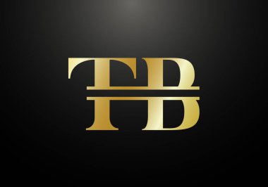 İlk Monogram Harf T B Logo Tasarım Vektör Şablonu. T B Harfi Logo Tasarımı