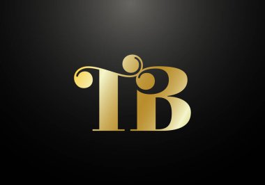 İlk Monogram Harf T B Logo Tasarım Vektör Şablonu. T B Harfi Logo Tasarımı