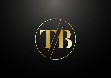 İlk Monogram Harf T B Logo Tasarım Vektör Şablonu. T B Harfi Logo Tasarımı
