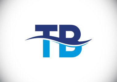İlk Monogram Harf T B Logo Tasarım Vektör Şablonu. T B Harfi Logo Tasarımı