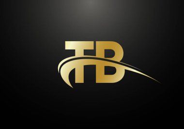 İlk Monogram Harf T B Logo Tasarım Vektör Şablonu. T B Harfi Logo Tasarımı