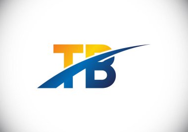 İlk Monogram Harf T B Logo Tasarım Vektör Şablonu. T B Harfi Logo Tasarımı
