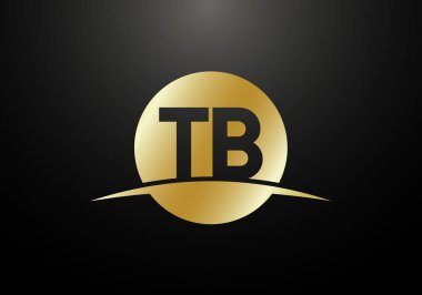 İlk Monogram Harf T B Logo Tasarım Vektör Şablonu. T B Harfi Logo Tasarımı