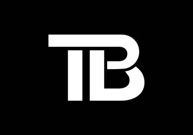 İlk Monogram Harf T B Logo Tasarım Vektör Şablonu. T B Harfi Logo Tasarımı