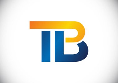İlk Monogram Harf T B Logo Tasarım Vektör Şablonu. T B Harfi Logo Tasarımı
