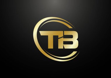 İlk Monogram Harf T B Logo Tasarım Vektör Şablonu. T B Harfi Logo Tasarımı