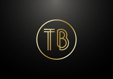İlk Monogram Harf T B Logo Tasarım Vektör Şablonu. T B Harfi Logo Tasarımı