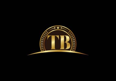 İlk Monogram Harf T B Logo Tasarım Vektör Şablonu. T B Harfi Logo Tasarımı