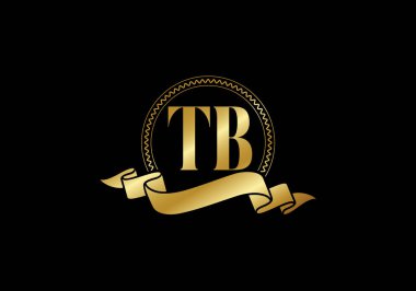 İlk Monogram Harf T B Logo Tasarım Vektör Şablonu. T B Harfi Logo Tasarımı