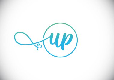 İlk Monogram Mektup U P Logo Tasarım Vektör Şablonu. UP Harf Logosu Tasarımı