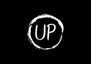 İlk Monogram Mektup U P Logo Tasarım Vektör Şablonu. UP Harf Logosu Tasarımı