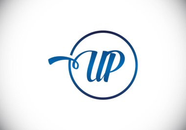 İlk Monogram Mektup U P Logo Tasarım Vektör Şablonu. UP Harf Logosu Tasarımı